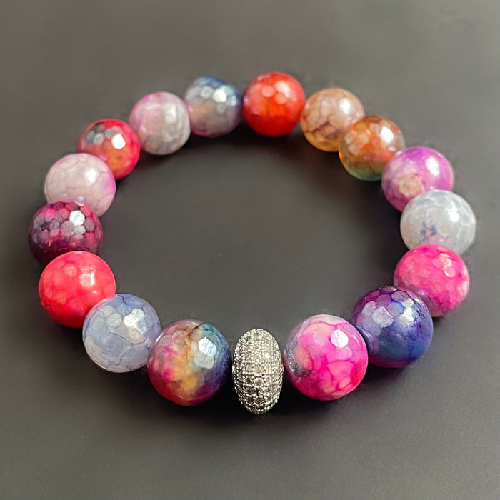 Electroplated Agate Pavé Bracelet