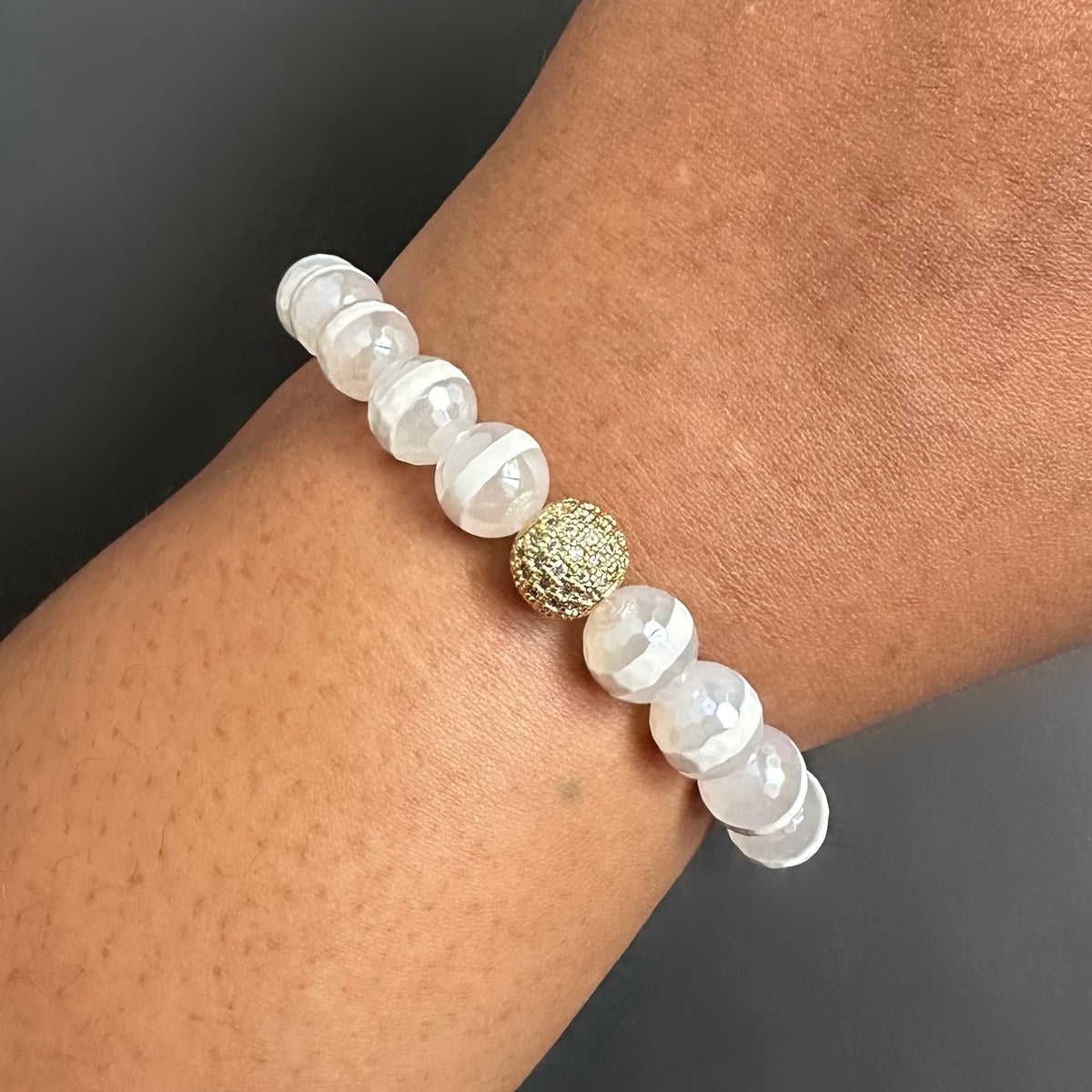 White Tibetan Agate Bracelet