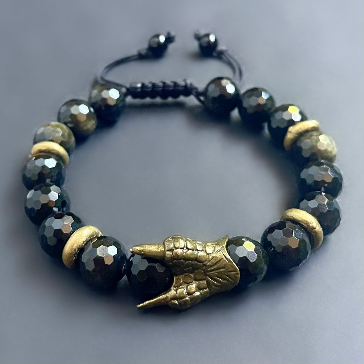 Men/Unisex Golden Obsidian Claw Bracelet