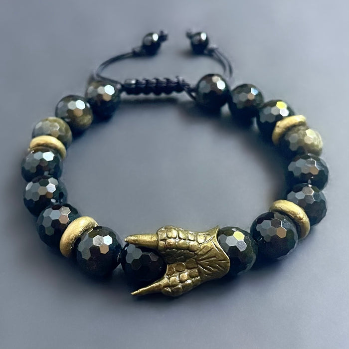 Men/Unisex Golden Obsidian Claw Bracelet