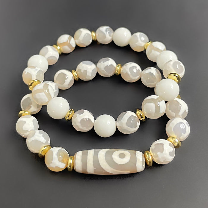 White Tibetan Bracelet Set