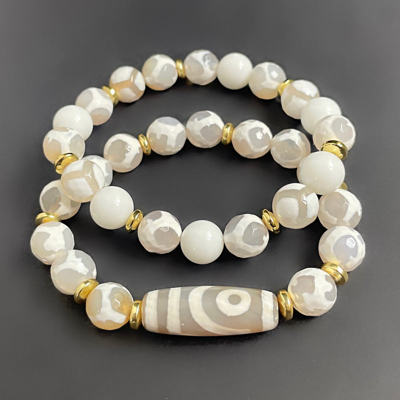 White Tibetan Bracelet Set