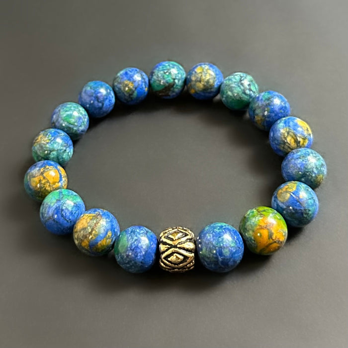 Blue and Green African Turquoise Bracelet