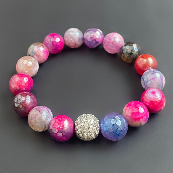 Electroplated Agate Pavé Bracelet