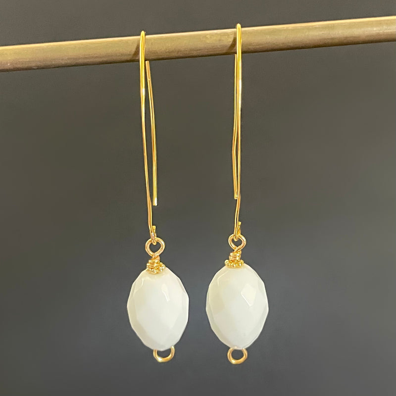White Onyx Drop Earrings