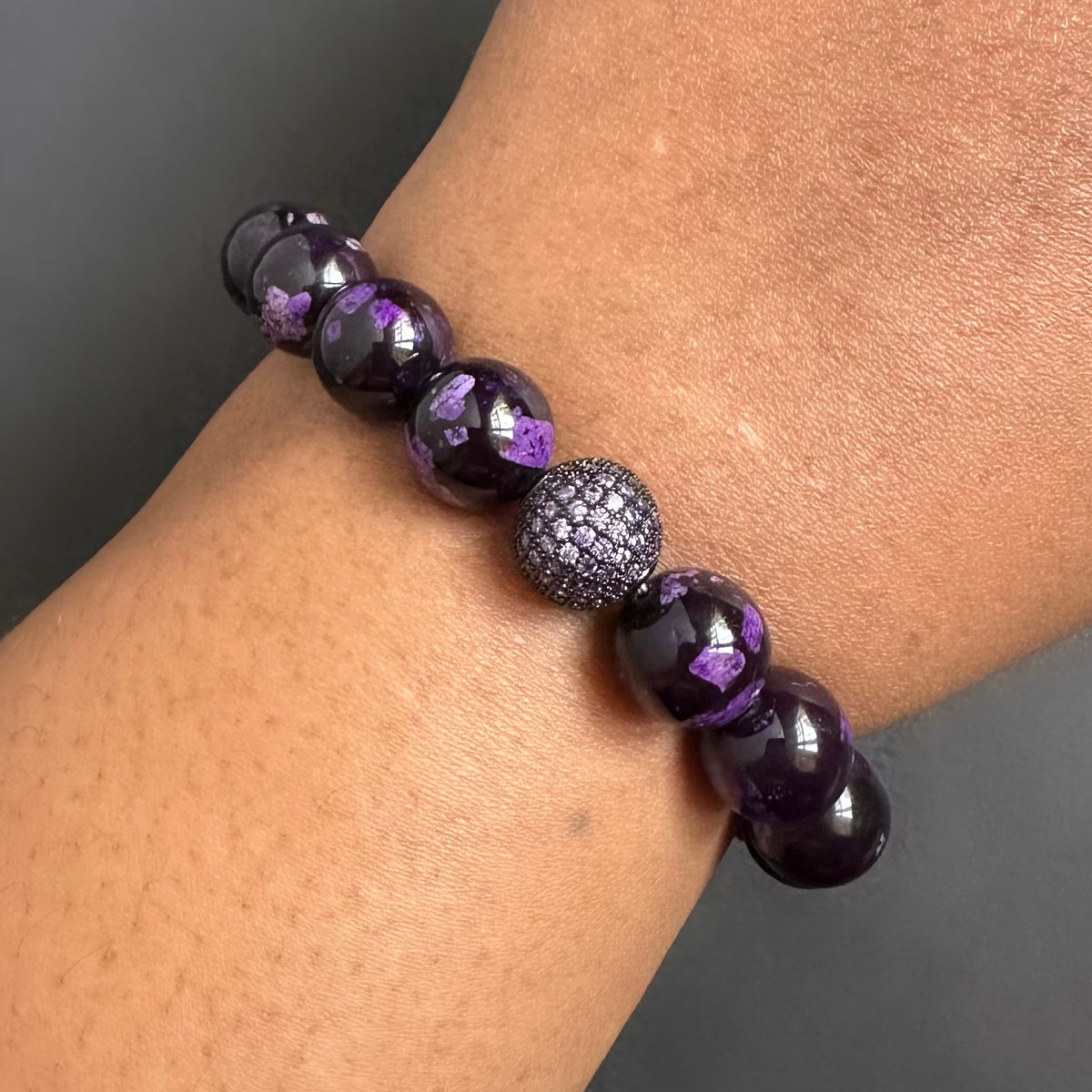 Purple Jade Pavé Bracelet