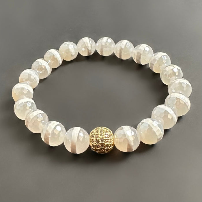 White Tibetan Agate Bracelet