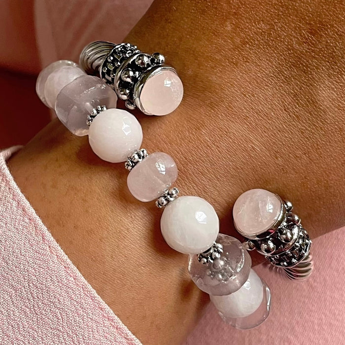 Rose Quartz Bangle Set