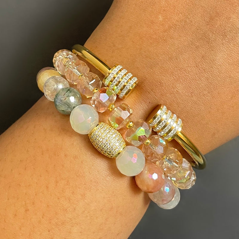 Rutilated Quartz Bangle Set
