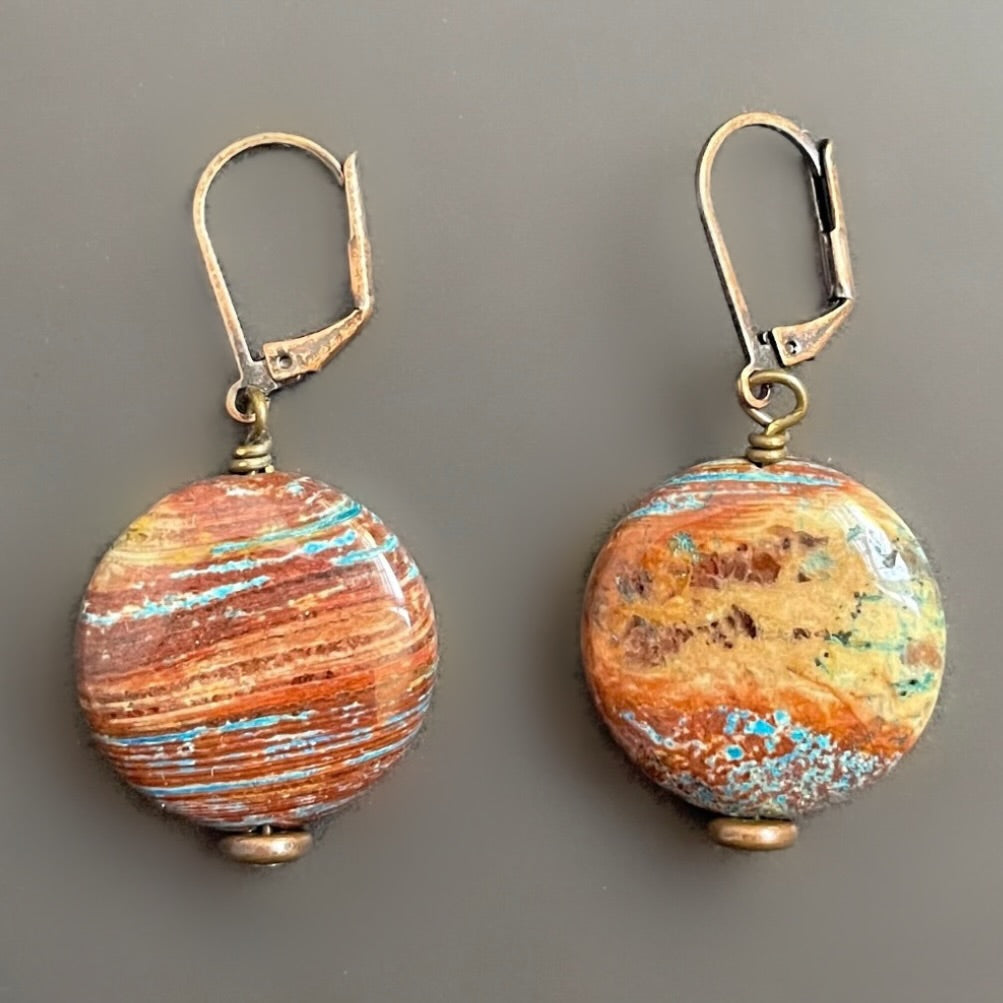 Blue Calsilica Jasper Earrings