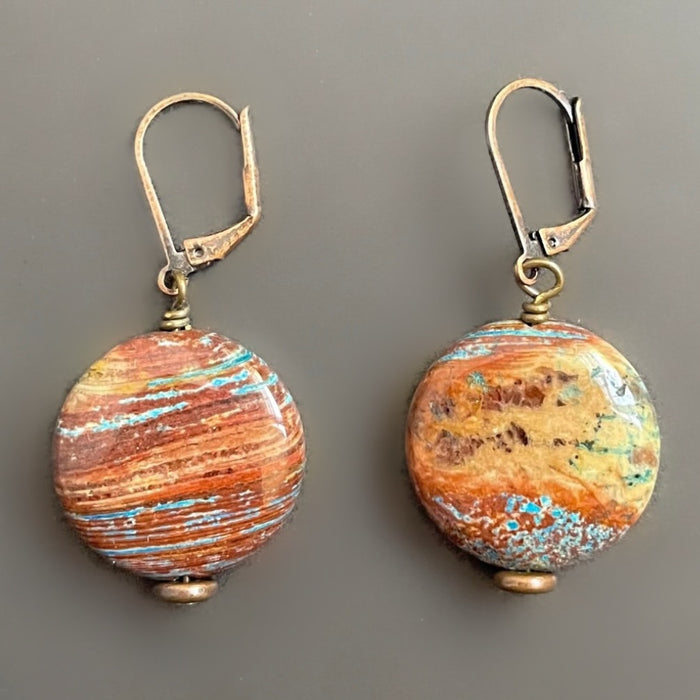 Blue Calsilica Jasper Earrings