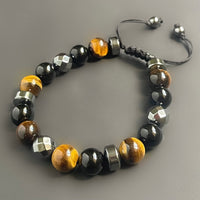 Men/Unisex Haematite and Tiger’s Eye Bracelet