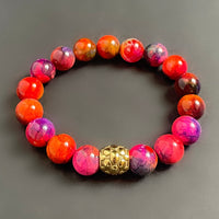 Orange and Pink Agate Bracelet