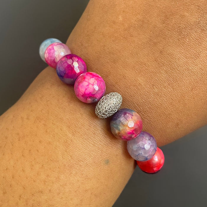 Electroplated Agate Pavé Bracelet