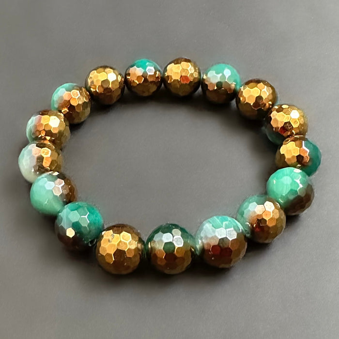 Green And Gold Electroplated Bracelet