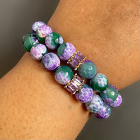 Purple and Green Pavé Bracelet