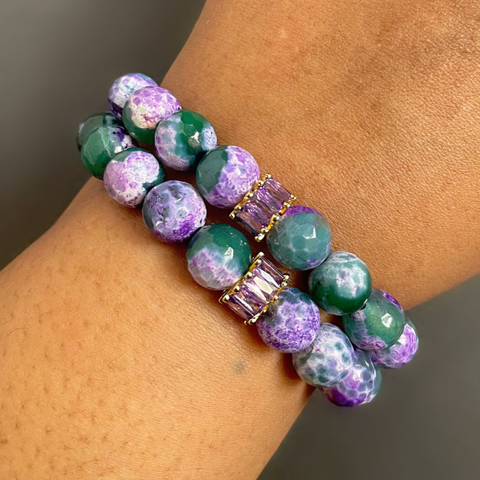 Purple and Green Pavé Bracelet