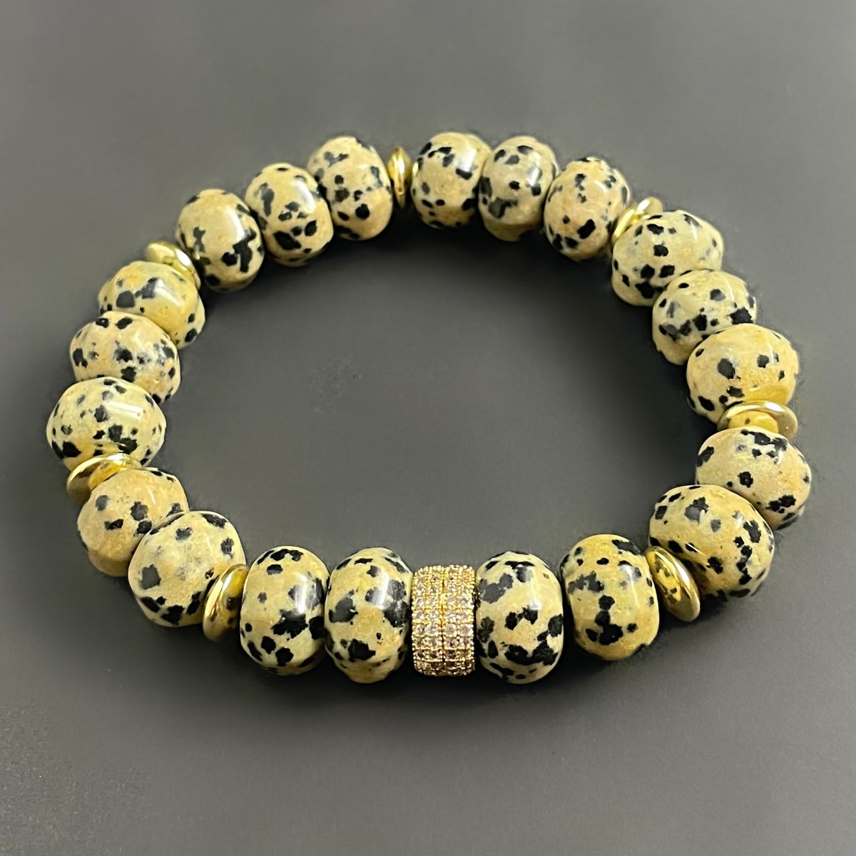 Dalmatian Jasper Pavé Bracelet