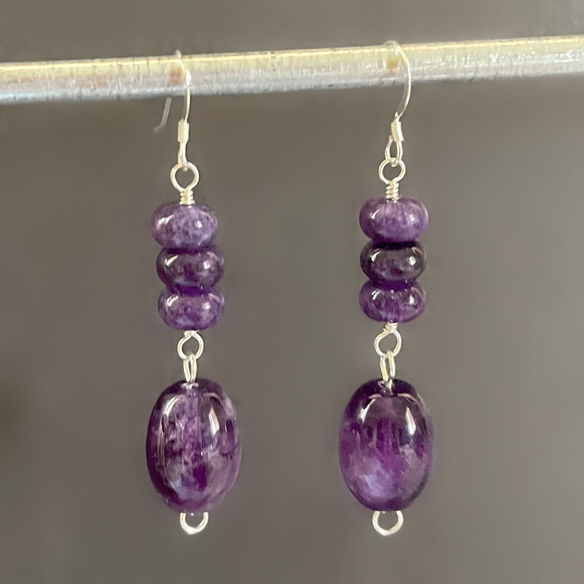 Purple Duo Drop Earrings