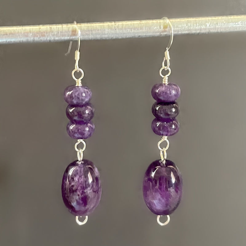 Purple Duo Drop Earrings