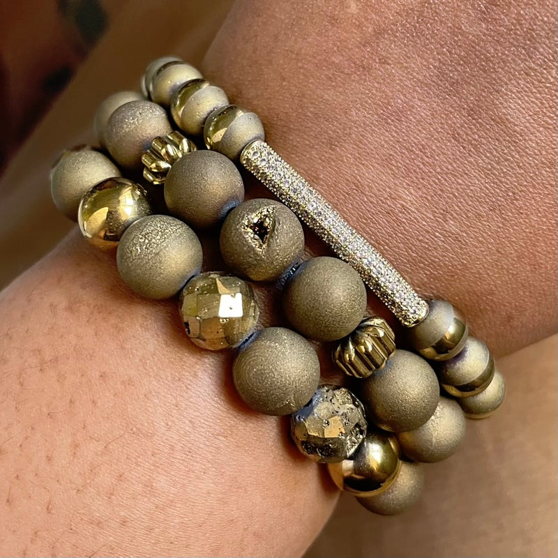 Gold Rush Druzy Bracelet Set