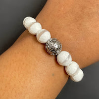 White Striped Tibetan Agate Bracelet