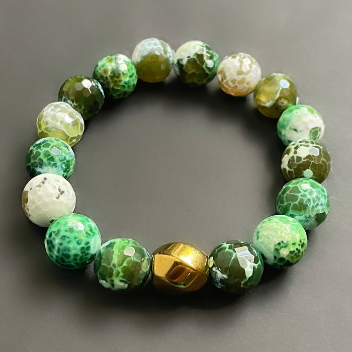 Green Fire Agate Bracelet