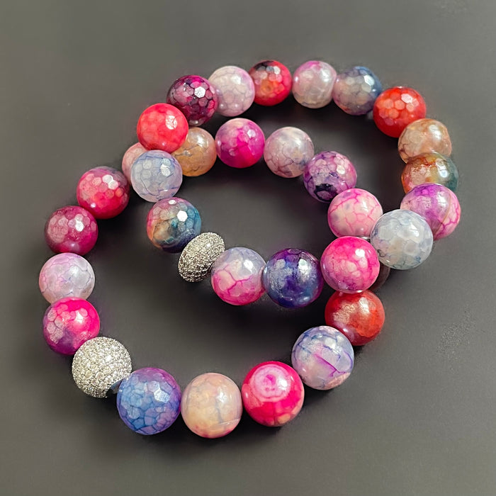 Electroplated Agate Pavé Bracelet