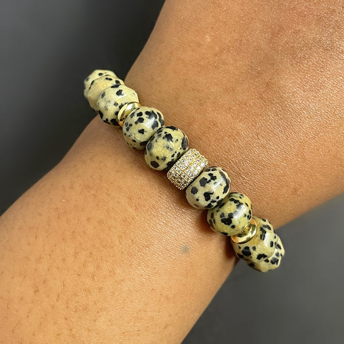 Dalmatian Jasper Pavé Bracelet