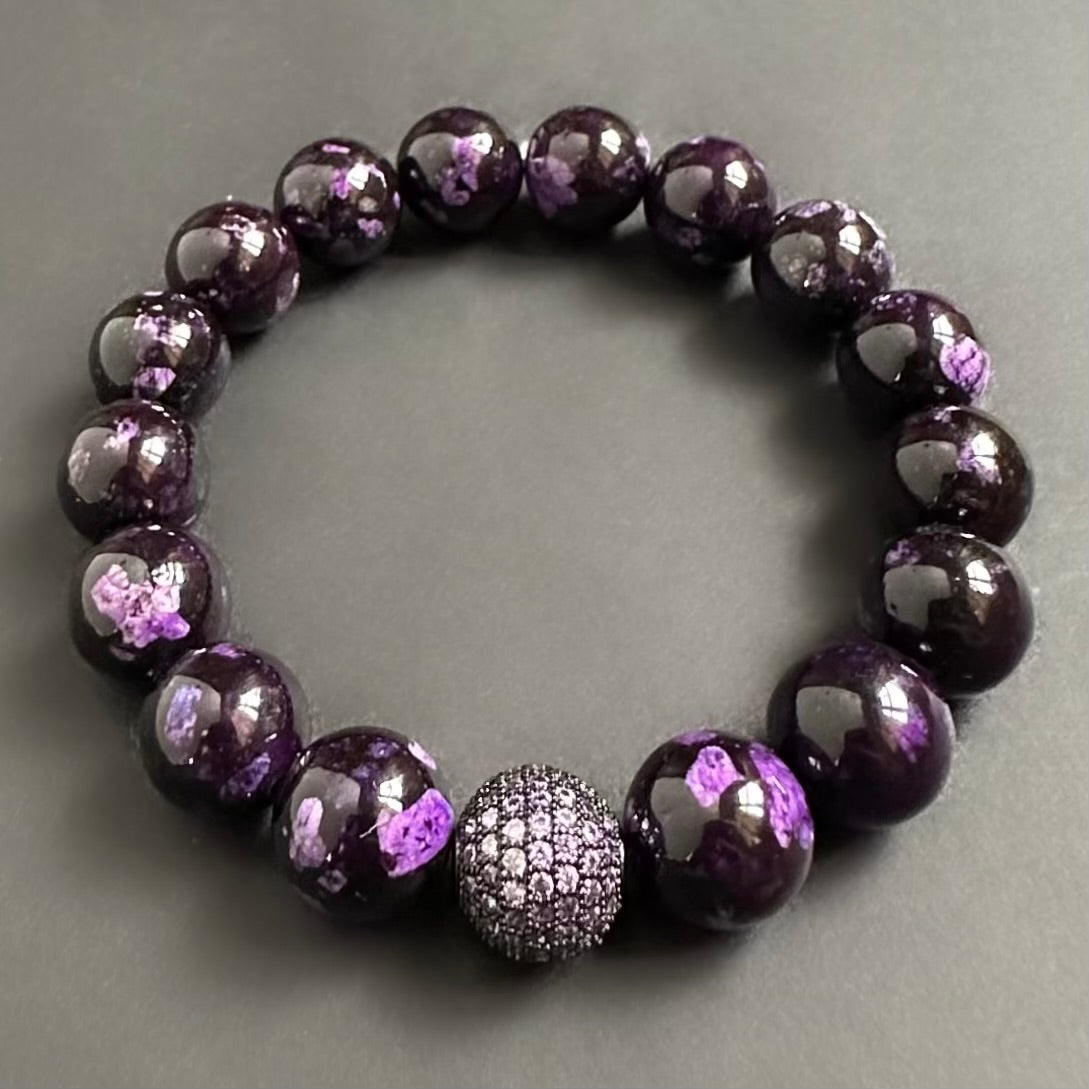 Purple Jade Pavé Bracelet