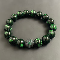 Black and Green Jade Pavé Bracelet
