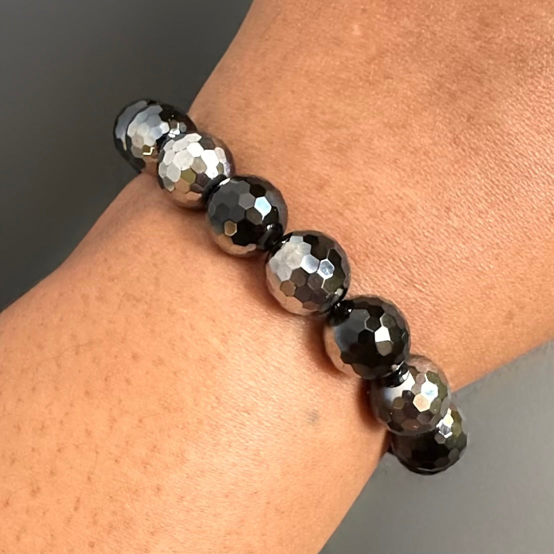 Black And Silver Electroplated Bracelet