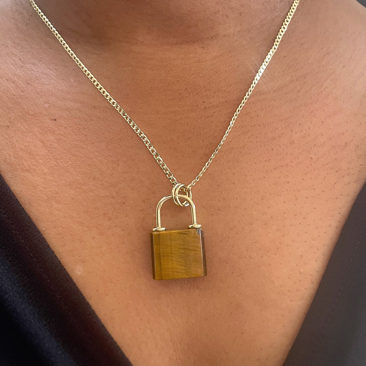 Tiger’s Eye Lock Necklace