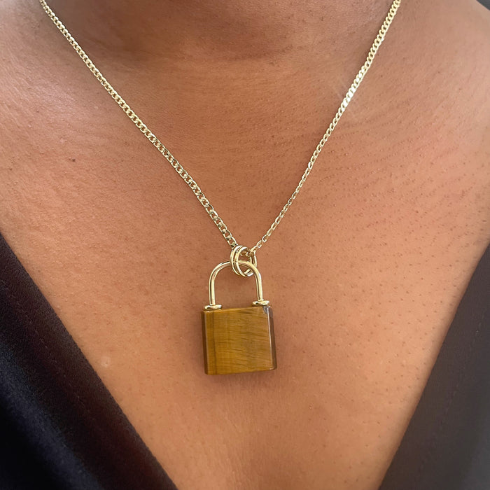 Tiger’s Eye Lock Necklace
