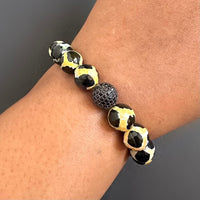 Black And Yellow Tibetan Agate Bracelet