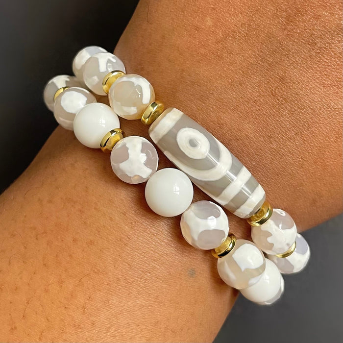 White Tibetan Bracelet Set