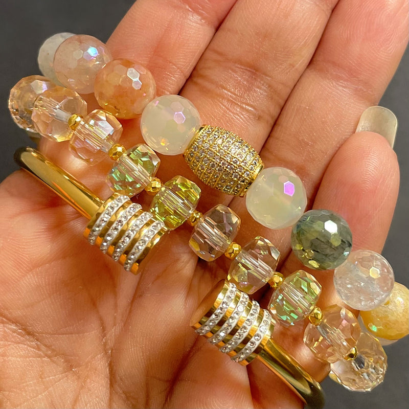 Rutilated Quartz Bangle Set